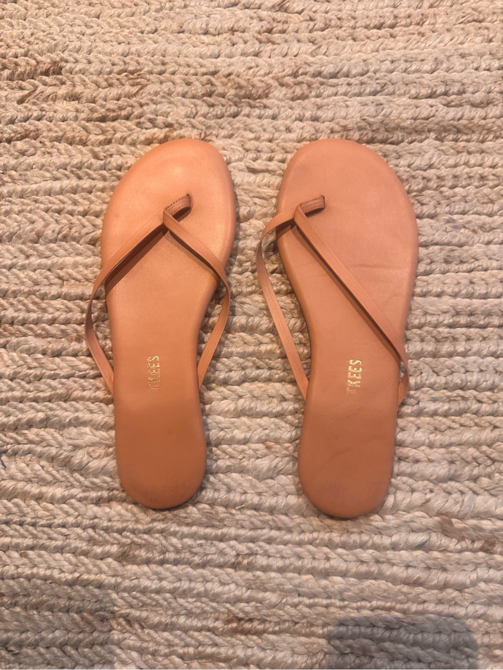 TKEES Tan Leather Thong Sandals - Women's
